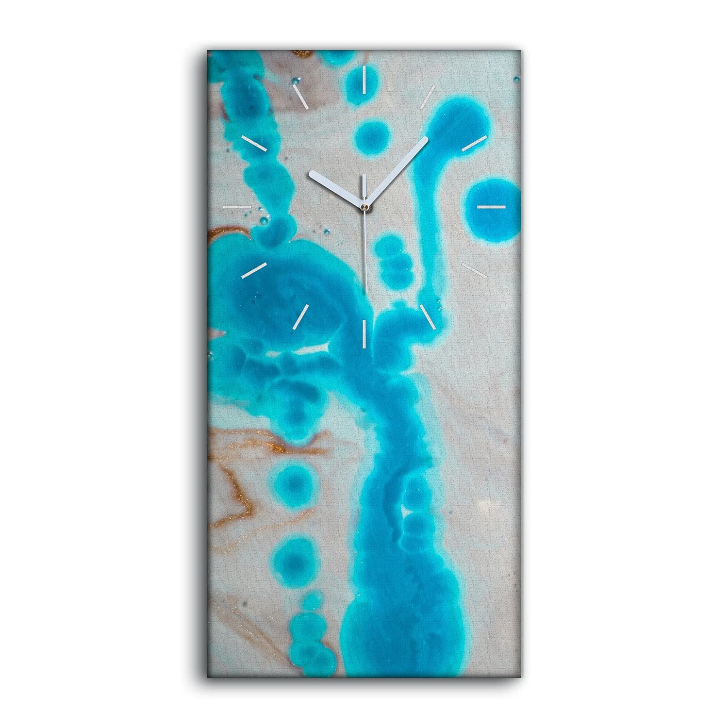 Horloge sur Toile marbre abstrait 30x60cm pour salon moderne