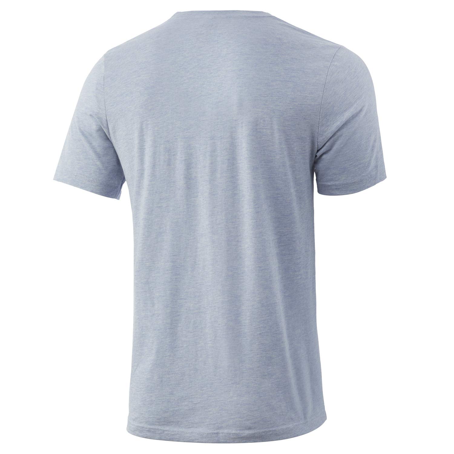 HUK T-Shirt de pêche à Manches Courtes pour Homme Évacuation de la Transpiration, Homme, Manches Courtes, H1000240, Sharkskin Heather, s