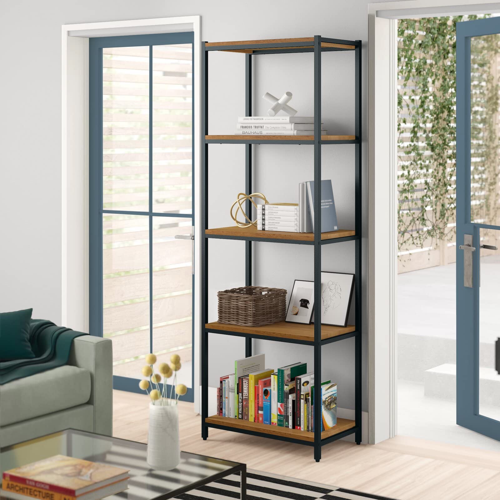 Champney Etagere Bookcase, Overall: 75'''' H x 26'''' W x 15'''' D, Overall Product Weight: 33 lb.