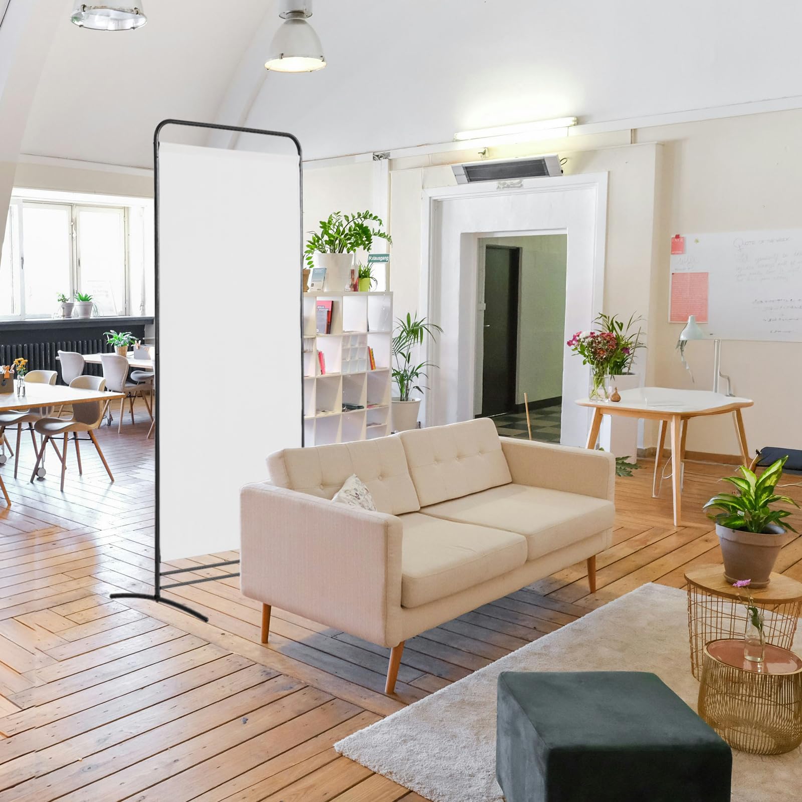Angel Living Paravent Raumteiler Freistehend Sichtschutzwand Raumteiler Stellwand Trennwand Sichtschutz für Büros Balkon Schlafzimmer Außengarten (Weiß, 1 Teilig)