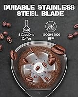 Vista 5 de Molinillos eléctricos de cuchillas de café, 2 onzas, molinillo de granos de caféespecias y nueces, eléctrico con cuchilla de acero inoxidable