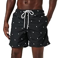 Urban Classics Costume da Bagno Uomo Board Shorts, Black/Palmtree