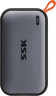 SSK 1TB Portable NVMe SSD External Drive - 1050MB/s USB 3.2 Gen2, Compatible with iPhone 15, Mac, PC, Android - Ultra-Fast Compact Storage