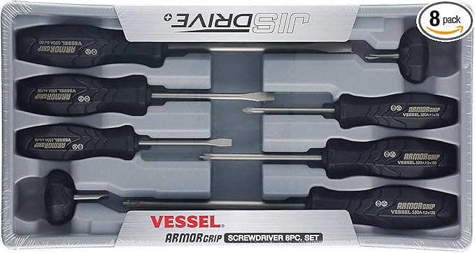 VESSEL ARMOR GRIP Screwdriver 8PC. Set (JISDRIVE) No.550A8PTU (Previous)