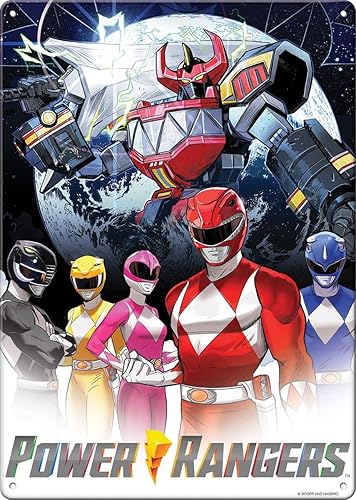 Ata-Boy Letrero de metal Power Rangers, Powe Rangers, tamaño del grupo 8.25 x 11.5 pulgadas