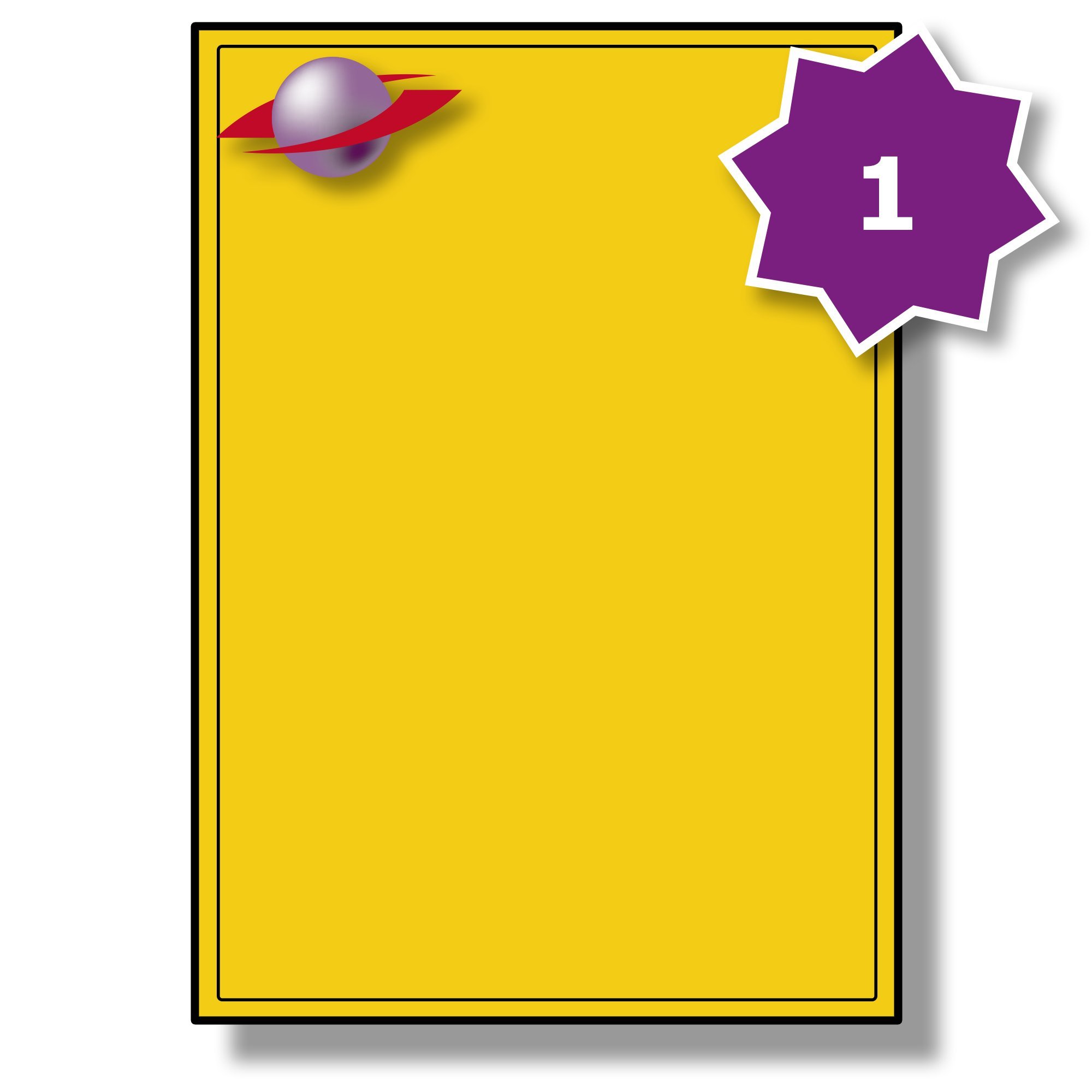 Label Planet® 1 Per Page/Sheet, 50 Sheets (50 Sticky YELLOW Labels), Blank Plain Matt Paper A4 Coloured Multi-Purpose Paper Stickers, For Laser/Copier or Inkjet Printers, UK LP1/199C, 199.6 x 289.1 MM