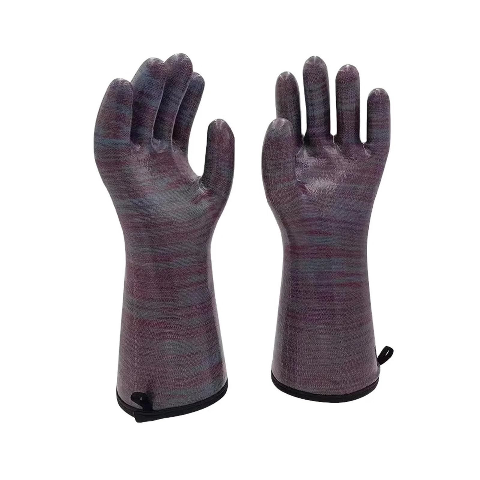 Guanti da forno in silicone liquido alimentare, guanti BBQ impermeabili | Silicone liquido alimentare, cotone e canvas, fodera traspirante, nero, grigio bianco