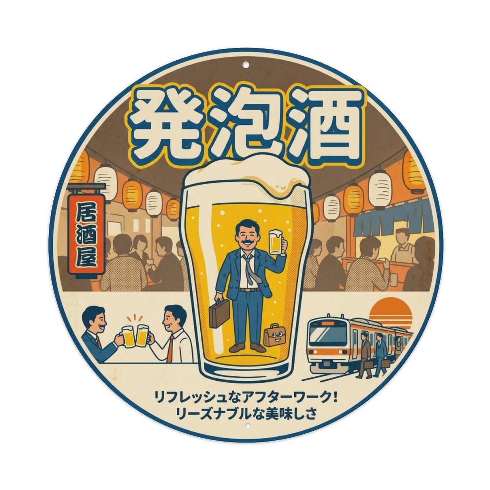 Happoshu Beer Japanese Malt Hops Festival Brew Vintage Metal Tin Sign