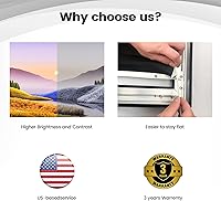 Vista 6 de Fixed Frame High Gain Projector Screen by SilverMagic - 2.6X Gain and 30% ALR - Indoor Wall-Mounted White Screen for Home Theater/Living