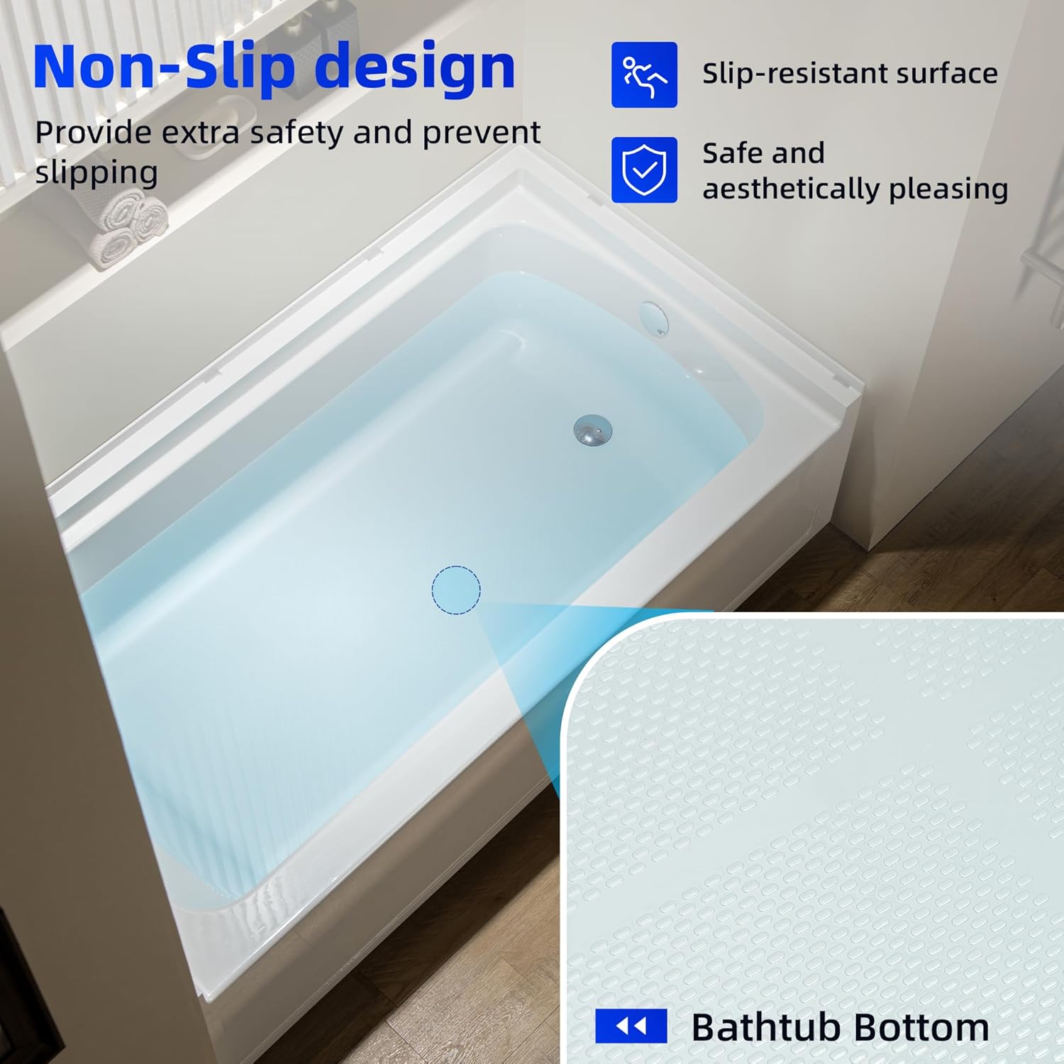 WOODBRIDGE 60” x 32” Alcove Soaking Bathtub in white with Left-Hand Drain Hole - Image 8