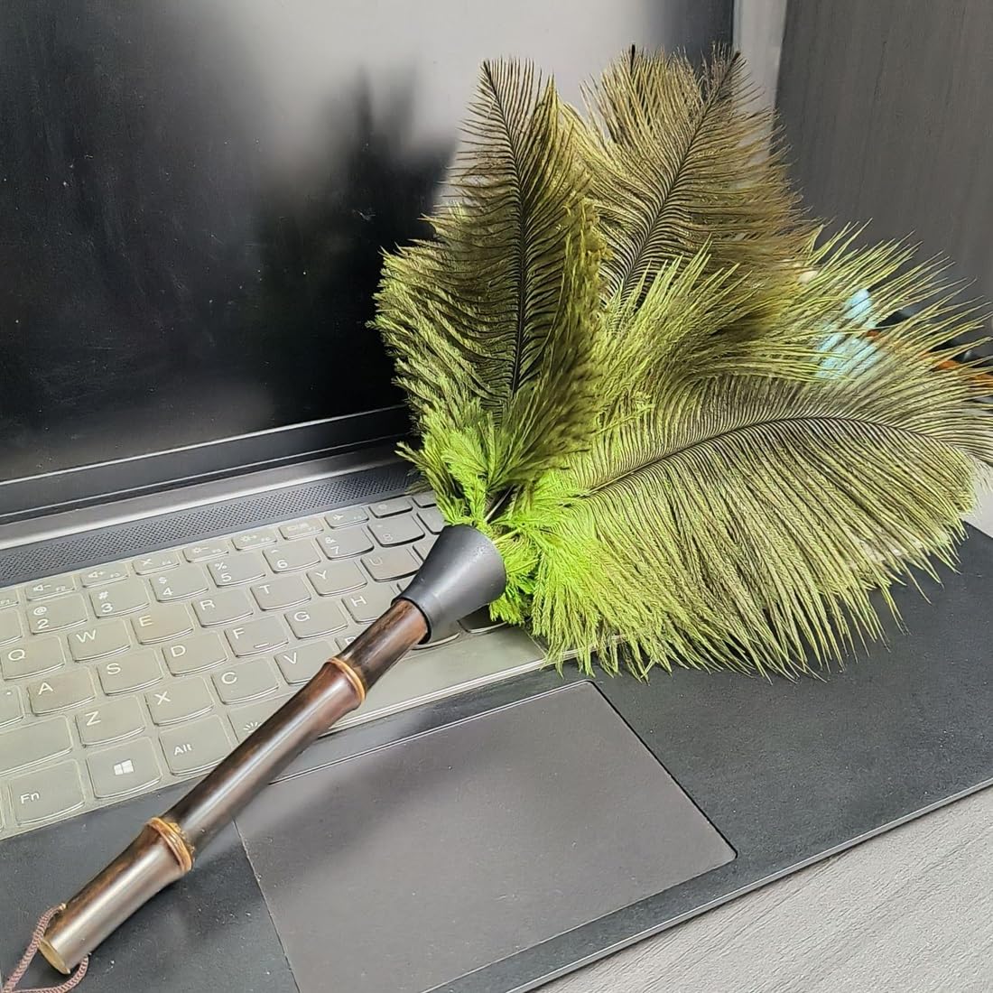 feather duster, Fluffy Dusters With Handle Use Reusable For Home, Office, Bedroom, Small Feather Duster(Green)