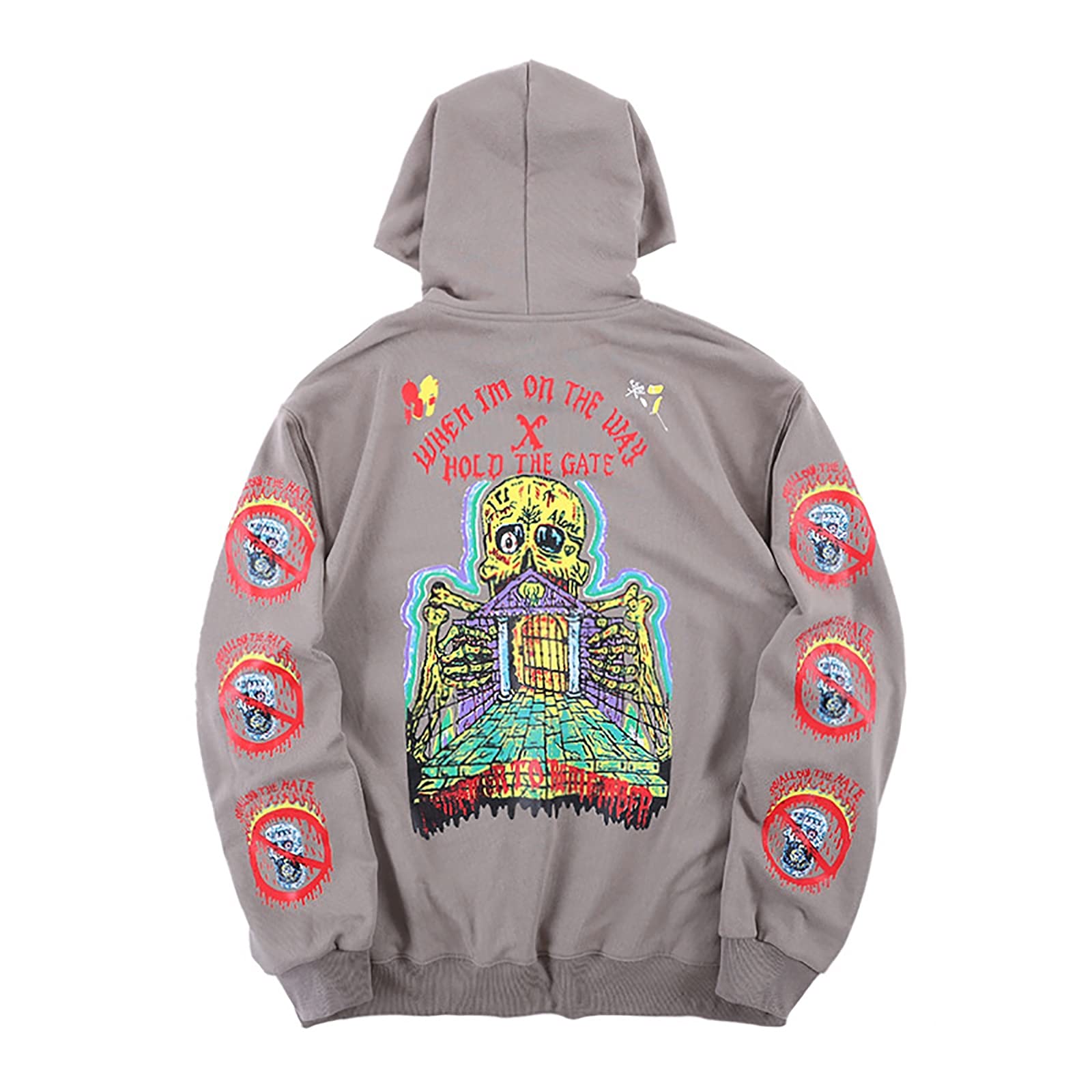 G&F Kanye Felpe con Cappuccio Hip Hop Maglione con Cappuccio Cotone Manica Lunga Maglione Moda Felpe (Color : Gray, Size : M)