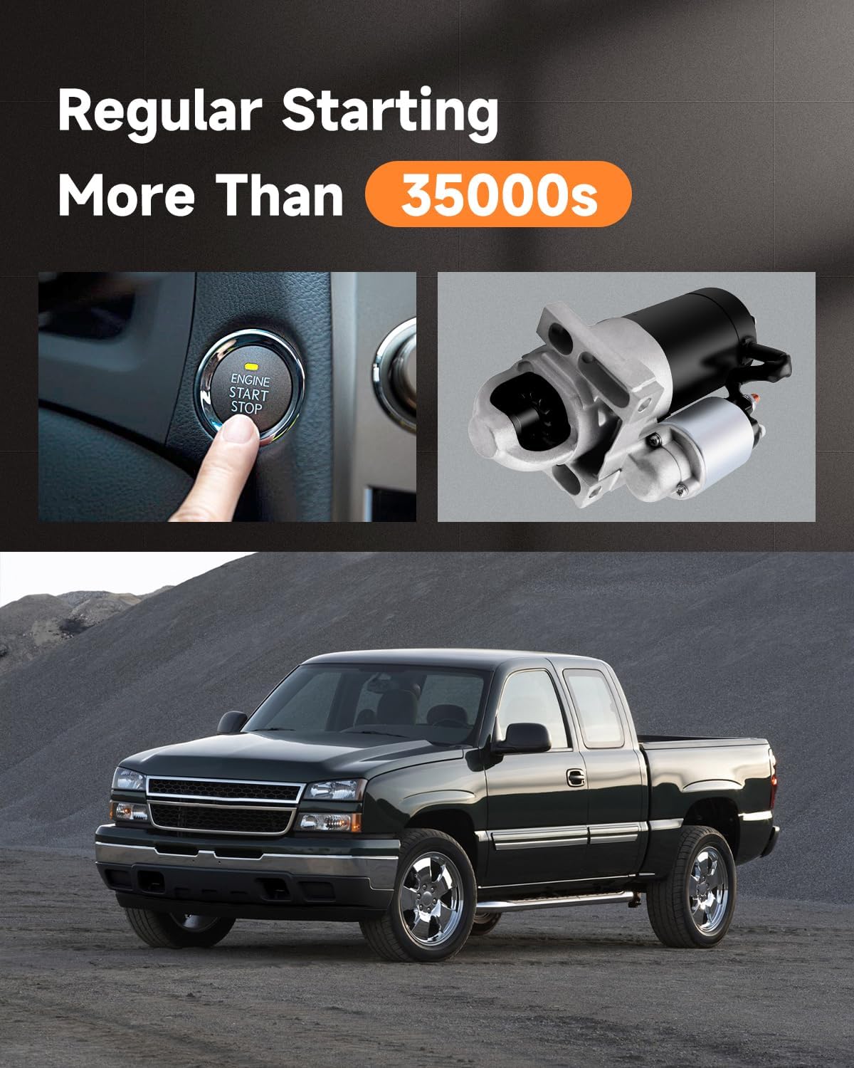 OCPTY Starter Starters Compatible SDR0070 6489N for Chevrolet Silverado 1500 2001-2003 Tahoe 2001-2003 4.8L Express Vans 2003 for GMC Savana Vans 2003 Sierra 1500 2001 2002 4.8L 5.3L