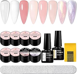 MEET ACROSS Kit de uñas de gel de extensión p...