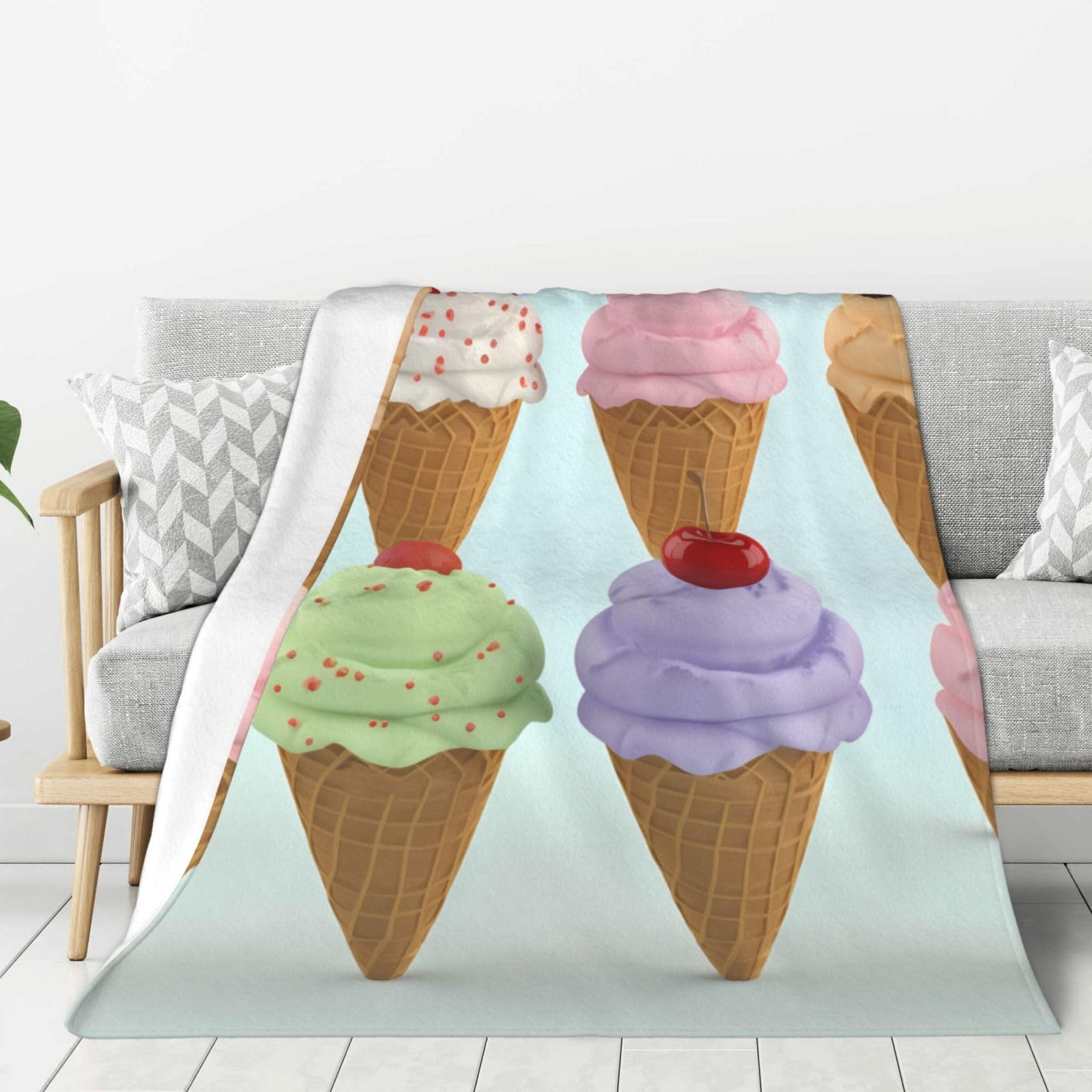Couverture flanelle glace lavable et plaid polaire lit