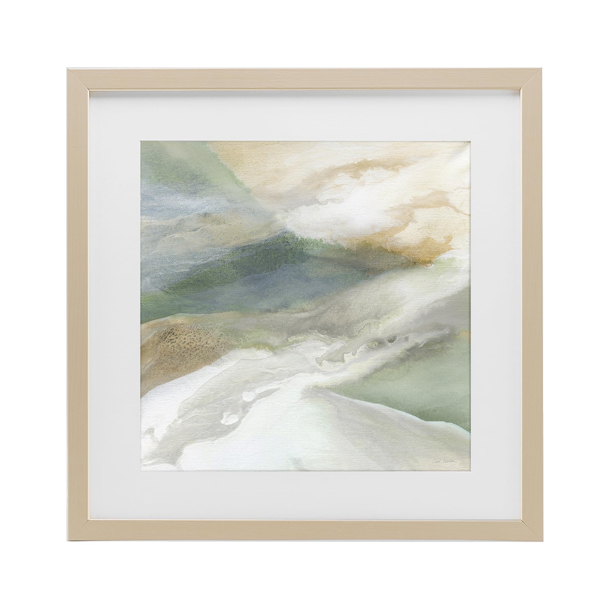 Stupell Industries 'Serene Mist Over Rolling Fields', Framed Print Under Glass, Brown, 16 x 16 Inches, Easy to Hang and Sturdy, Made in USA, by Carol Robinson