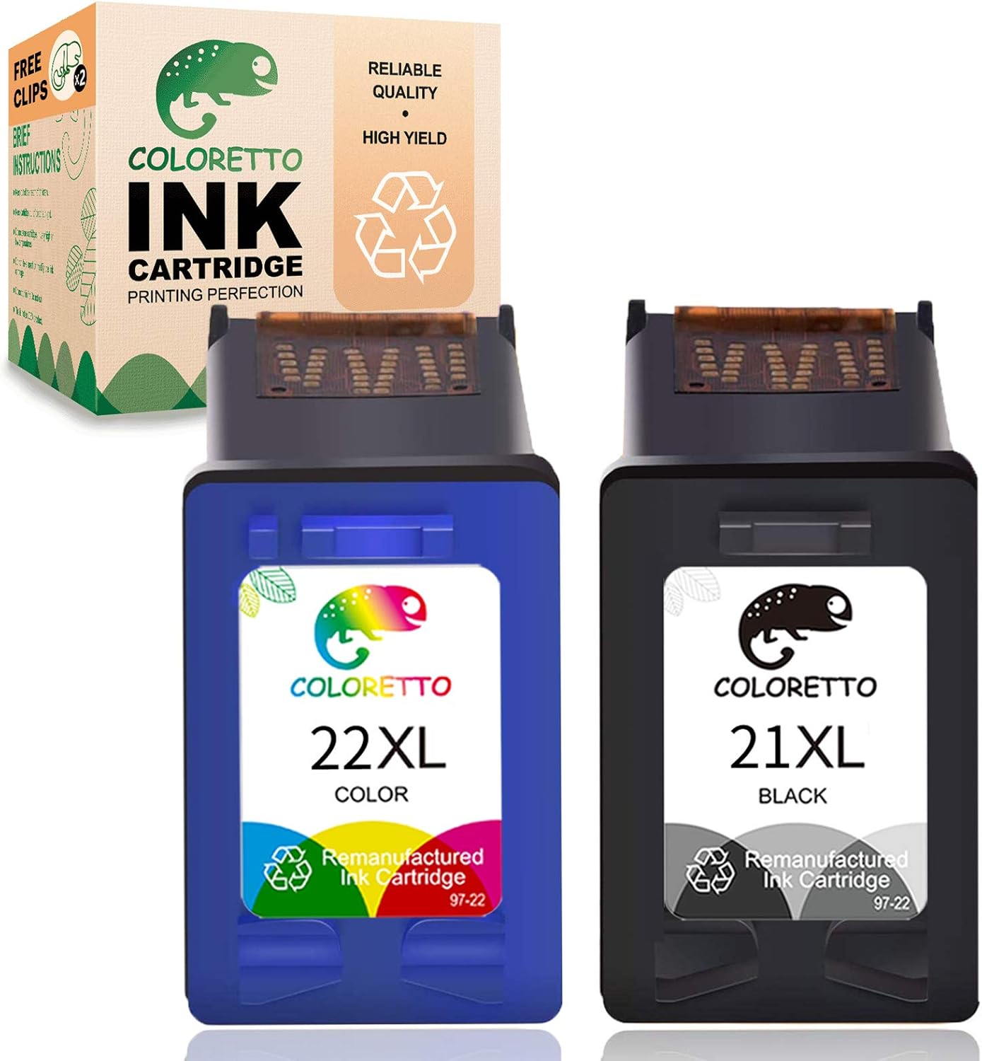 Get Discount Offer COLORETTO Remanufactured Printer Ink Cartridge Replacement for HP 21XL 22XL for HP Officejet 4315 J3680,Deskjet 3915 3930 D1341 D1420 D1520 D1560 (1 Black+1 Color) Combo Pack Black Friday - 80% OFF COLORETTO Remanufactured Printer Ink Cartridge Replacement for HP 21XL 22XL for HP Officejet 4315 J3680,Deskjet 3915 3930 D1341 D1420 D1520 D1560 (1 Black+1 Color) Combo Pack
