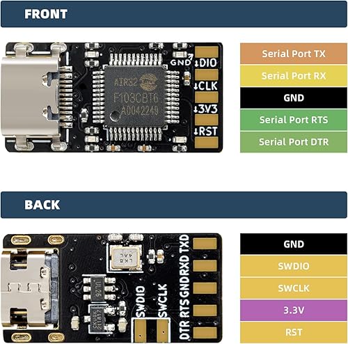 Miniatura 5 de LuatOS Programador y depurador USB C DAPLink para MCU ARM Cortex-M, reemplazo del emulador del descargador STLINK JLINK con descarga automática,