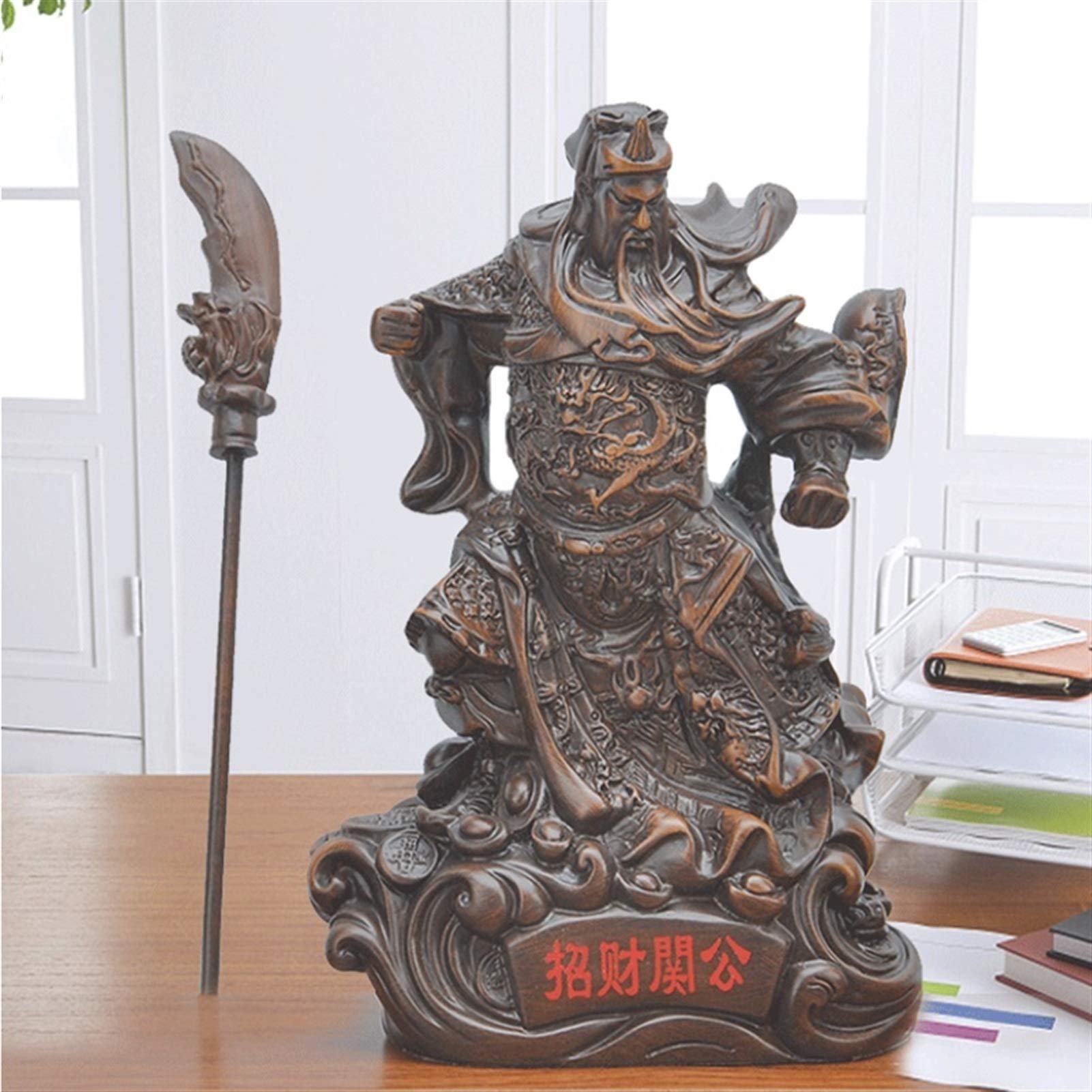Amazon.co.jp: 関羽武神像関羽像、樹脂彫刻、現代美術彫刻、家族の