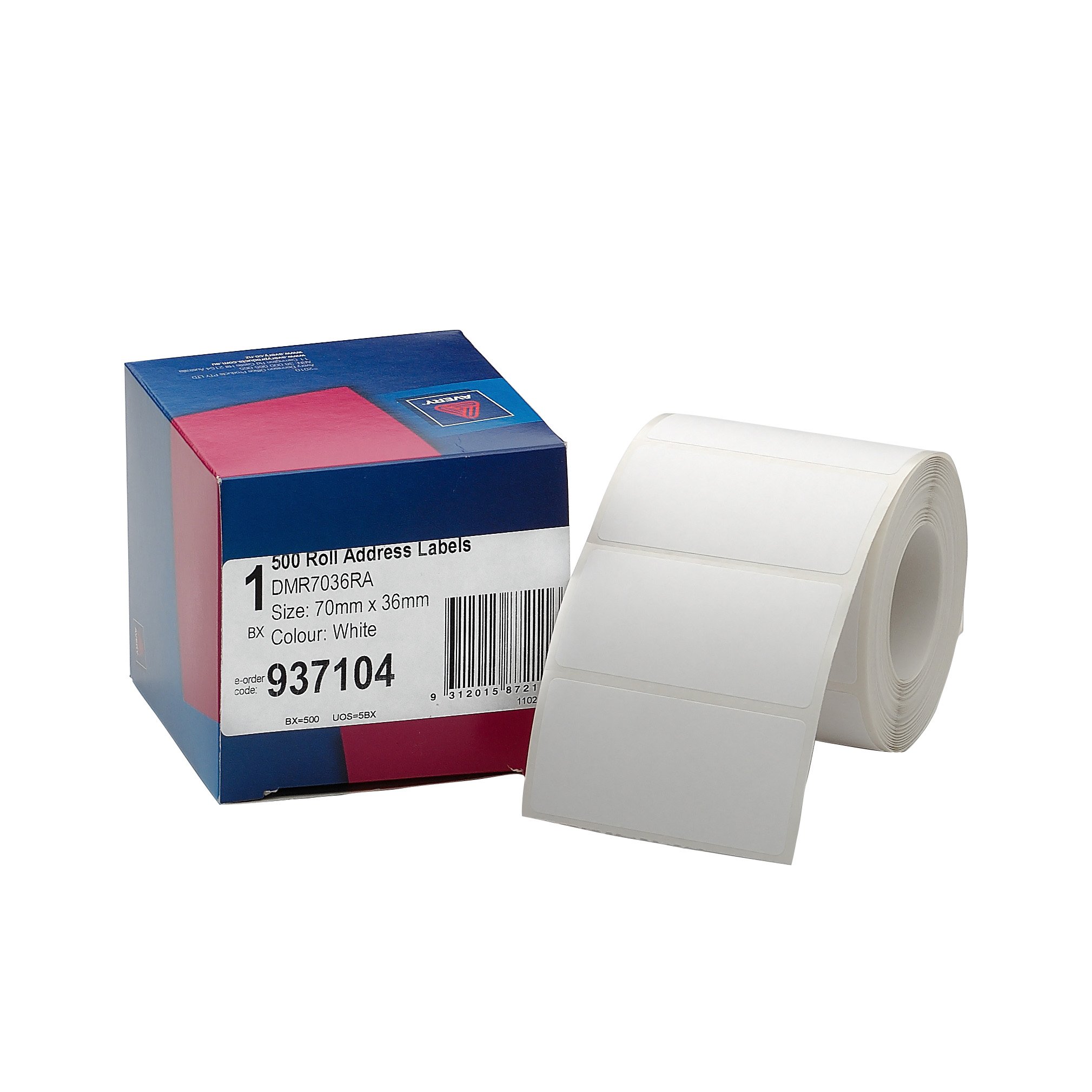 Avery Etichette per indirizzi in rotolo, 70 x 36 mm, 500 etichette, scritte a mano (937104)