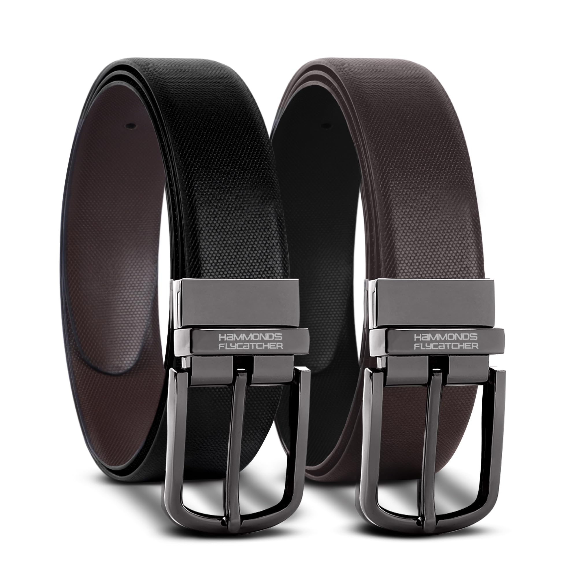 hammonds flycatcher Leather Belt for Men formal Reversible Mens Belt 2 in 1 Black Brown Formal Casual Wear with 360 Degree Rotating Buckle Adjustable Fit up to 43 Inch Waist-picture-19