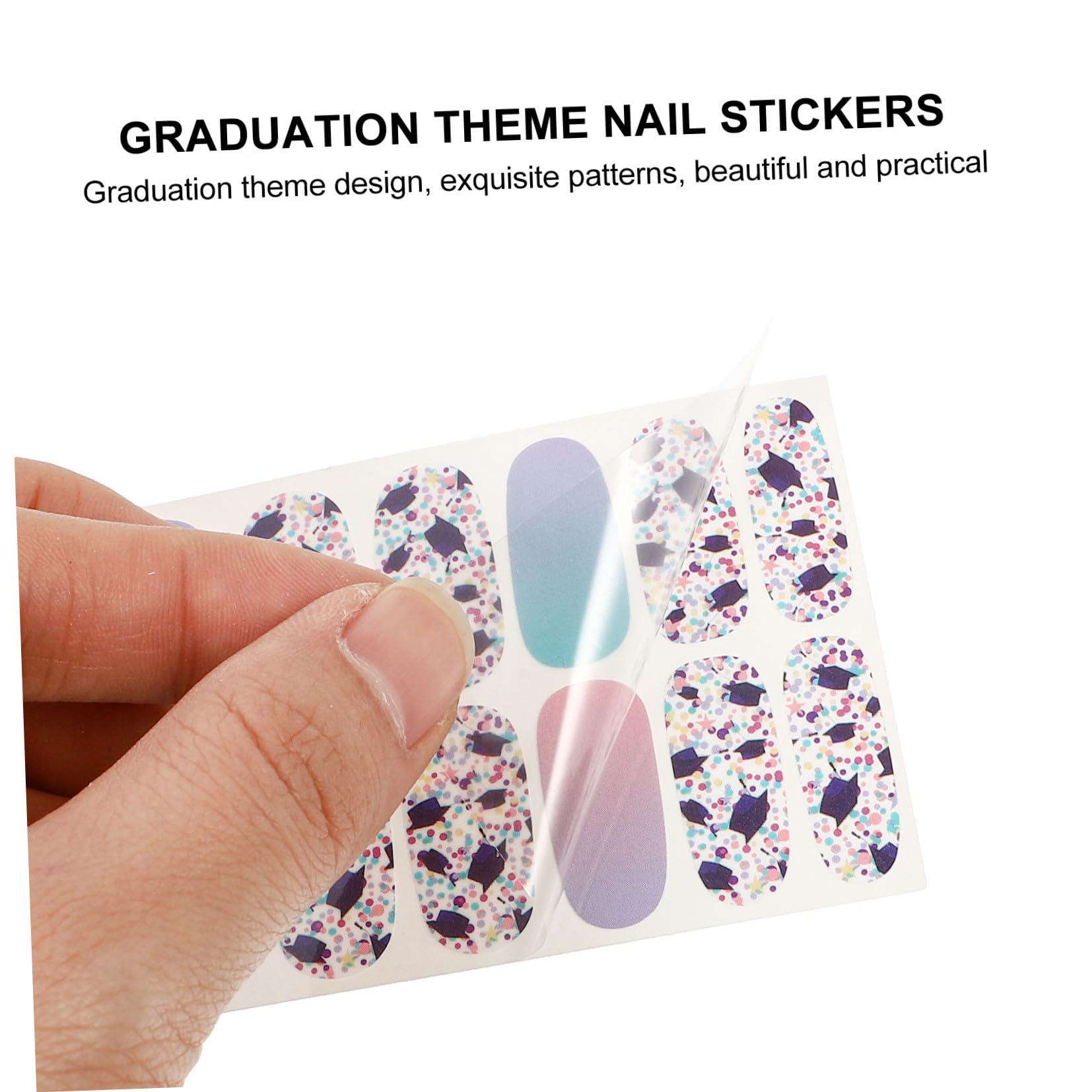 Healeved 32 Fogli 1 Set Adesivi Per Nail Art Per La Laurea Francese Decorazione Per Unghie Adesivi Per Unghie Decalcomanie Per Unghie Decorazioni Per Unghie Per Nail Art Unghia Etichetta