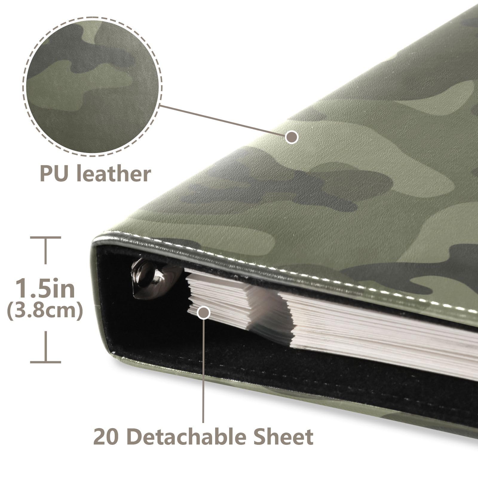Álbumes de fotos, Cuaderno para Fotos, Páginas Autoadhesivas, Álbumes de Fotos para Camuflaje Militar de 6 x 8 Pulgadas