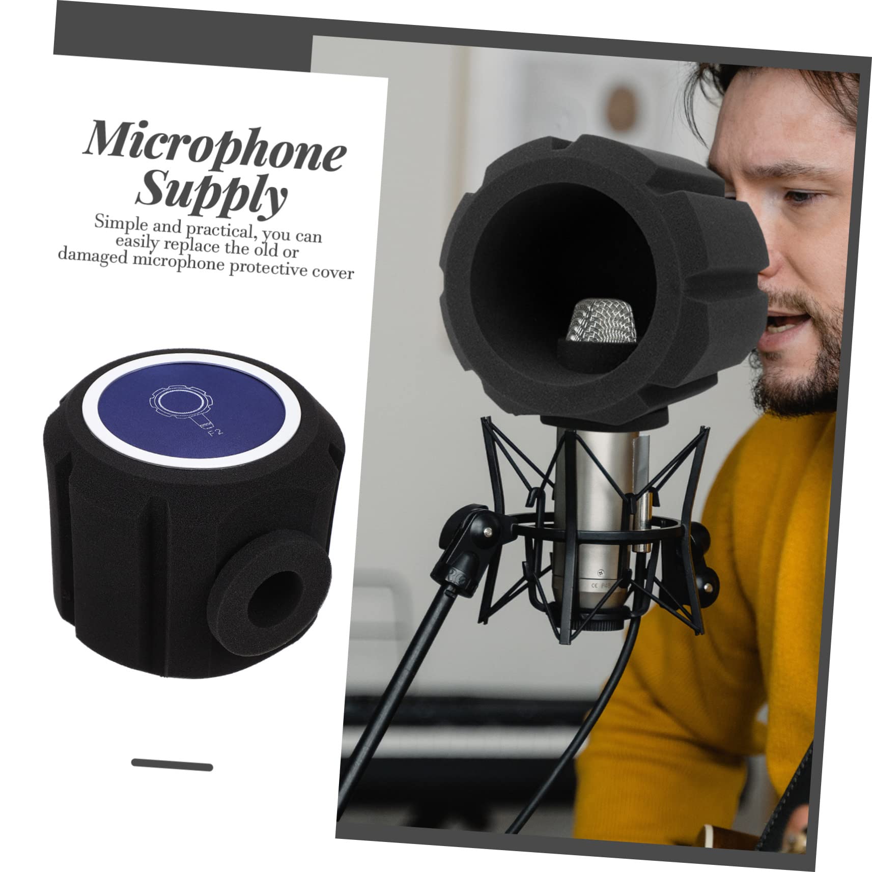 BESTonZON Mikrofon-schutzhülle aus Schwamm Mikrofon-windschutzhülle Atmungsaktiv Flexibel Speichel und Schmutzschutz Kompatibel mit Vielen Mikrofontypen Optimaler Schutz und Hygiene