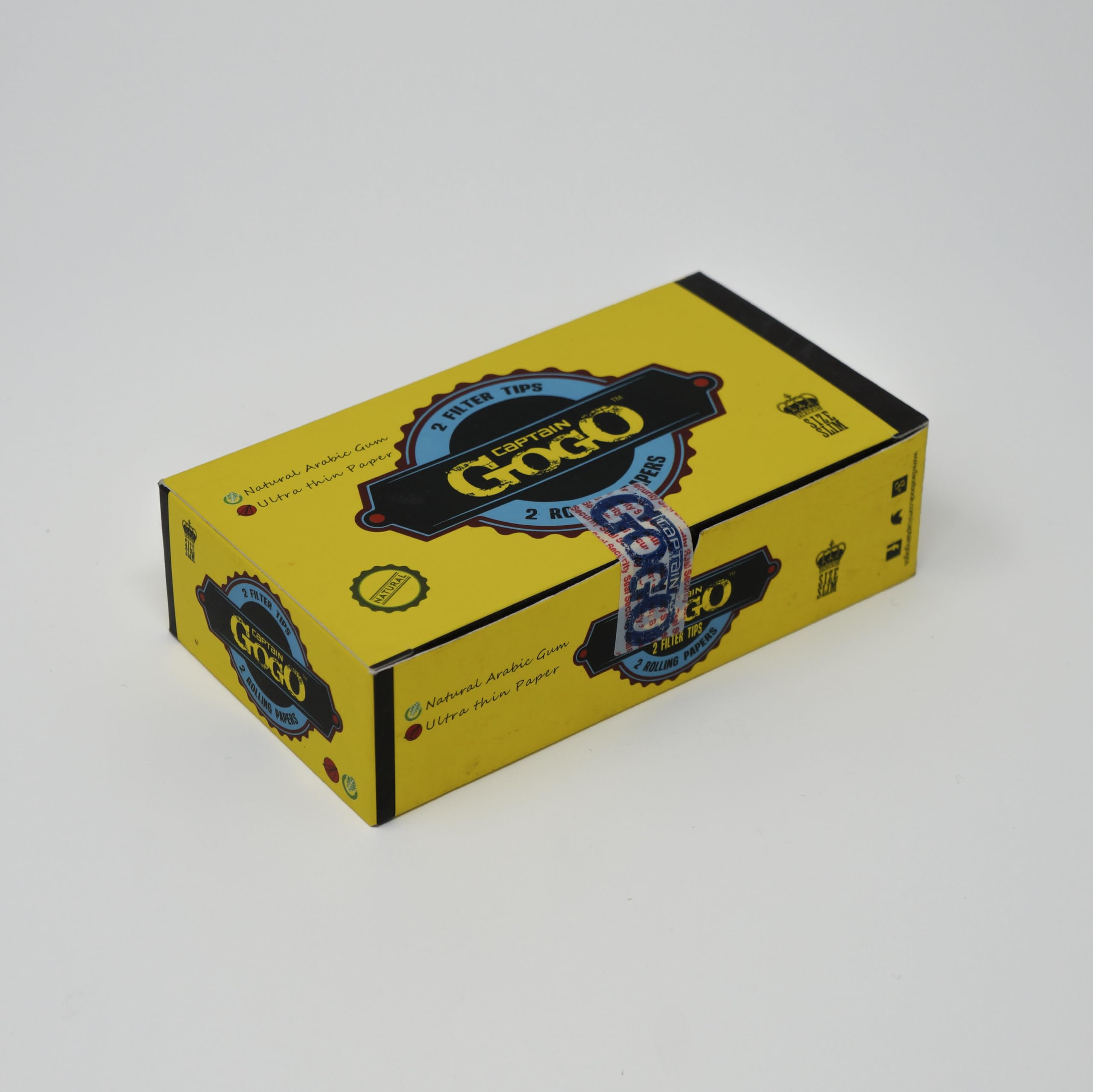 Captain GoGo 2 Tips 2 paper unrolled rolling twins paper Premium Quality unrolled King size 13 gsm Paper Roll (Set of 1, Yellow)