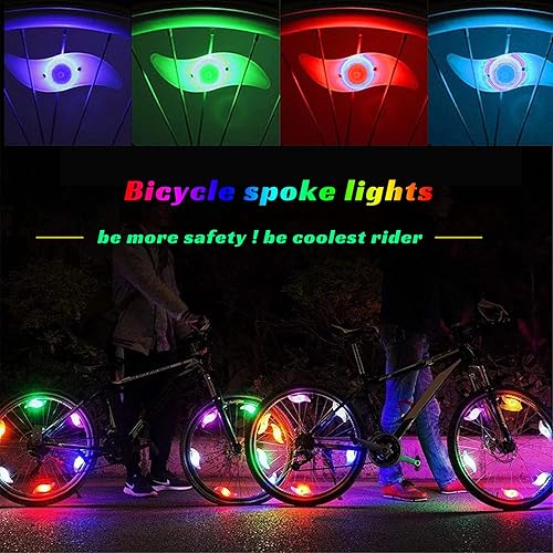 Miniatura 3 de 5 luces LED coloridas para rueda de bicicleta, impermeable, fácil de instalar, luces LED con 3 modos, para decoración de radios de bicicleta,