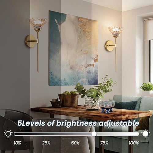 Miniatura 7 de Juego de 2 apliques de pared a pilas, lámpara de pared de tocador de baño de mediados de siglo con bombillas LED recargables, lámparas de pared LED