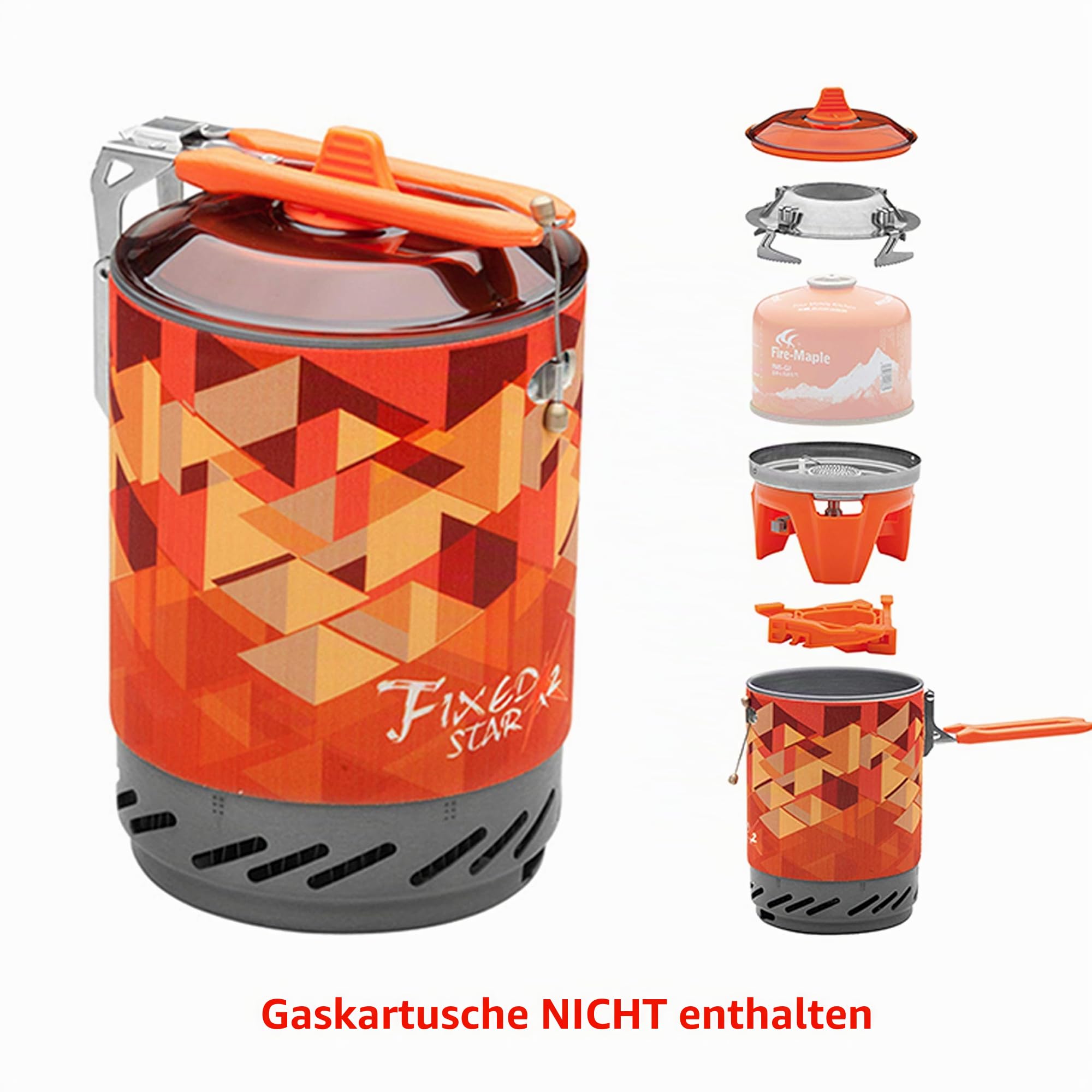 Fire-Maple X2 Campingkocher Gas Kocher Persönliches Kochsystem für Outdoor Aktivitäten tragbarer Propan-Gasbrenner mit Piezozündung, Töpferstütze und Ständer für Trekking Bushcraft