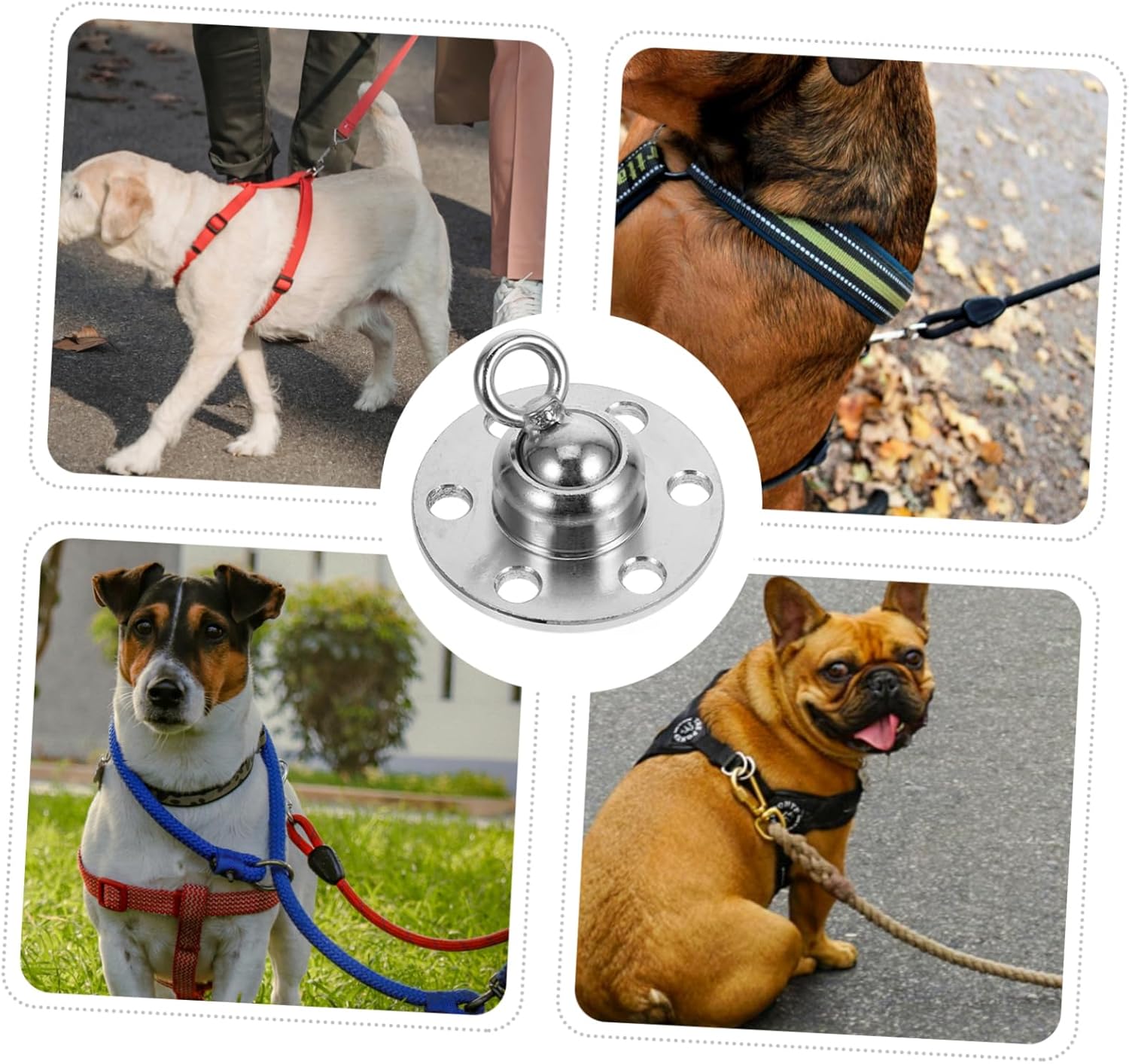 ibasenice 1set Heavy Duty Dog Tie Out Stake Set Swivel Ground Anchor for Dogs Cats Portable Reusable Leash Stake for Camping Training Outdoor Activities Includes Anchors