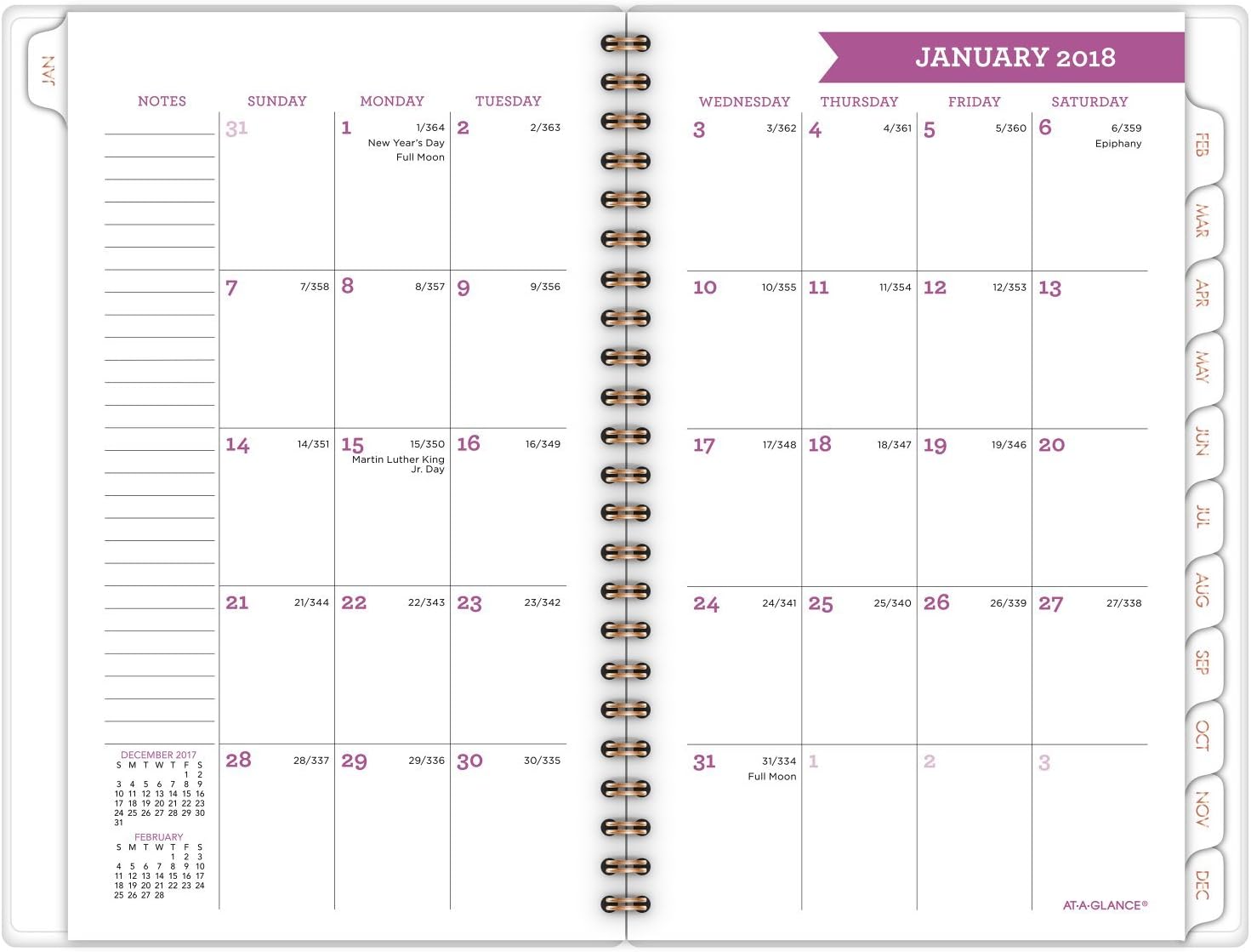 AT-A-GLANCE Weekly/Monthly Planner, January 2018 - December 2018, 4-7/8" x 8", Parasol (1064-200) - Image 3