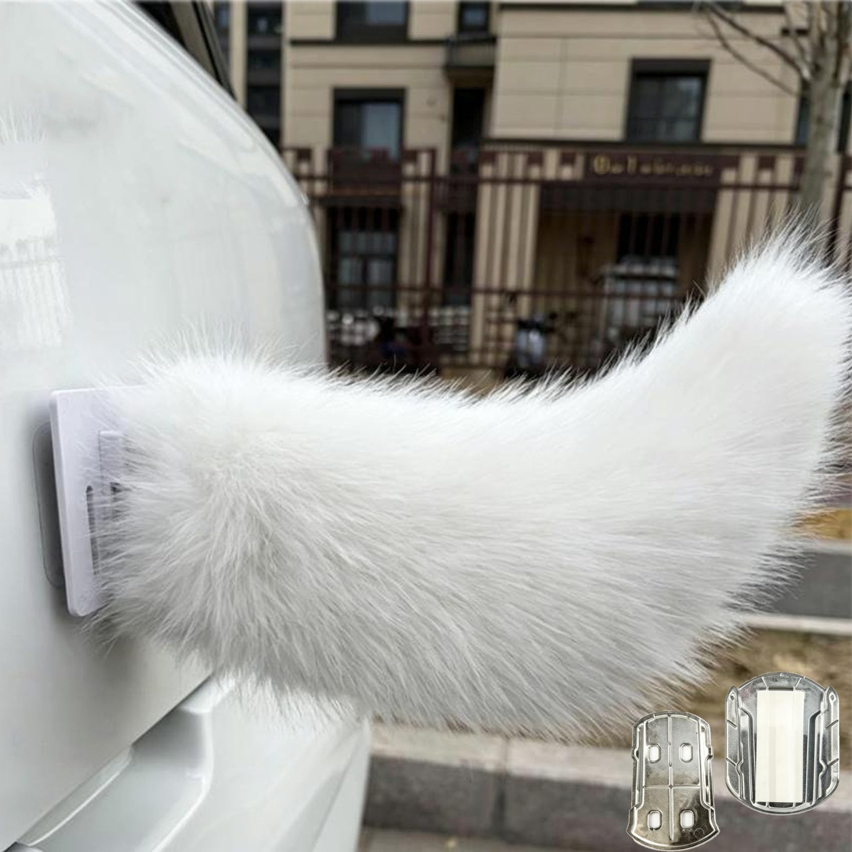 Remote Control Electric Car Tail, Sound Activated Wiggly Plush Cat Tail for Cars, Cosplay,Party Decoration & Themed Events (Color-E)