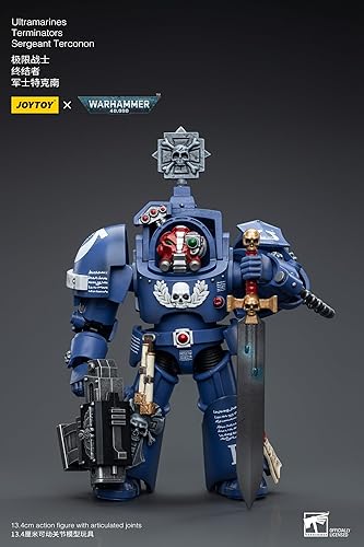 Miniatura 8 de HiPlay JoyToy Warhammer 40K Ultramarines Terminators Sergeant Terconon Figura de acción coleccionable a escala 118