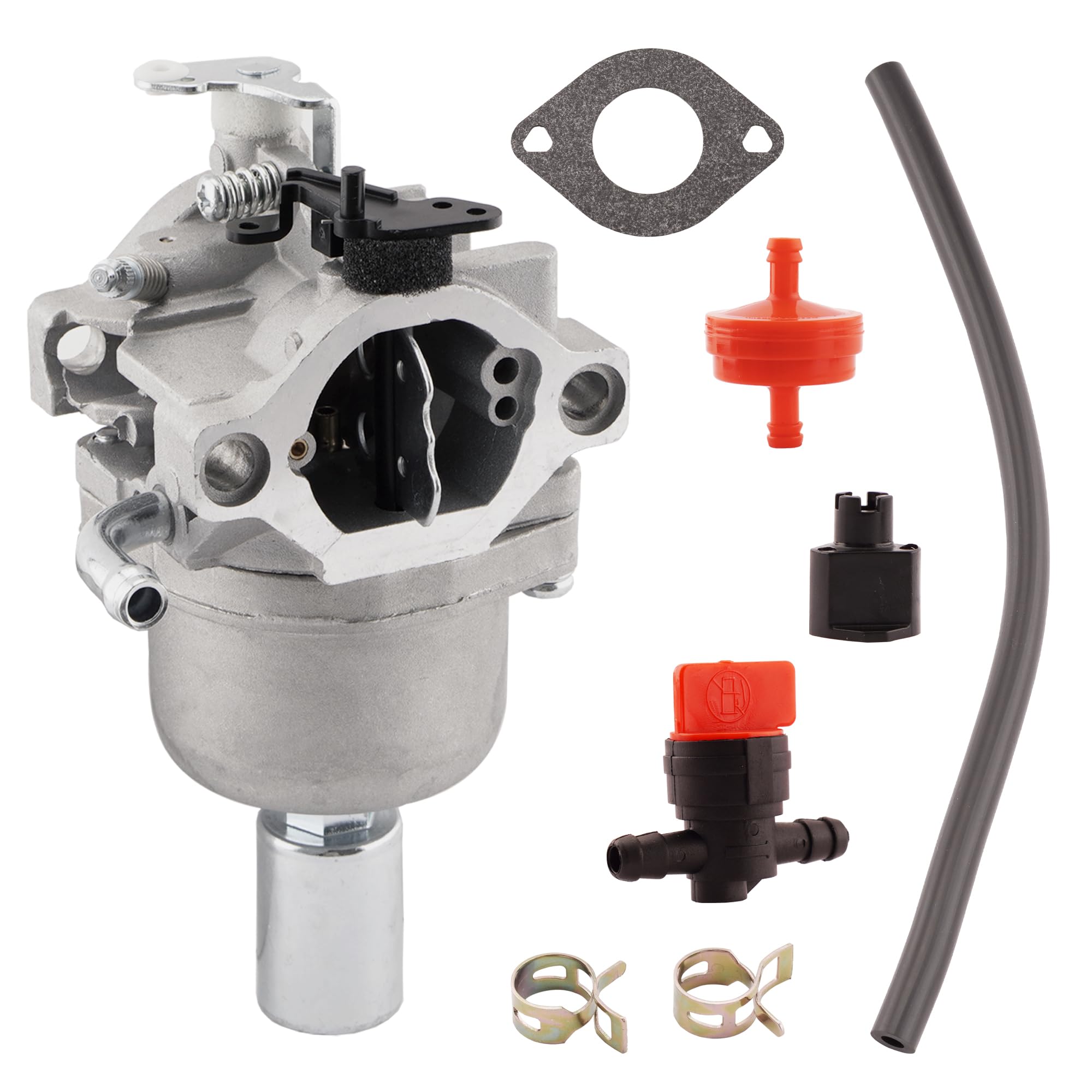 WateryWave 796109 594593 Carburetor for Brig-gs & Strat-ton 591731 590400 796078 498811 794161 795477 14.5HP-21HP Engine Craftsman Riding Mower Lawn Tractor with Clamp Gasket Fuel Filter