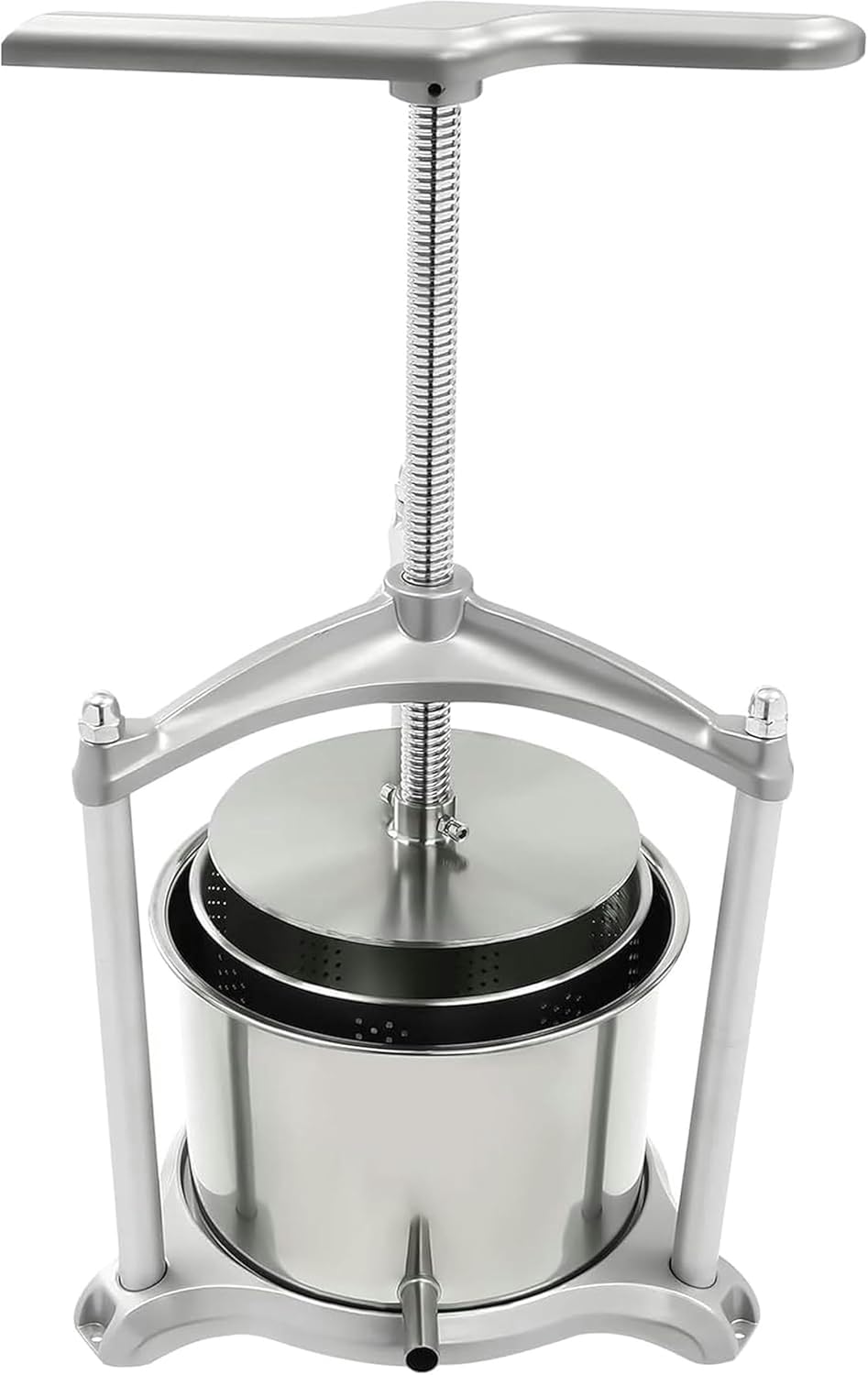 Fruit Wine Press, Manual Wine Press, 3L/6L Fruit Apple Wine Grinder, Double Stainless Steel Barrels with T-Shaped Handles, Suitable for Apple Wine, Cheese, Vanilla, and Vegetables~/