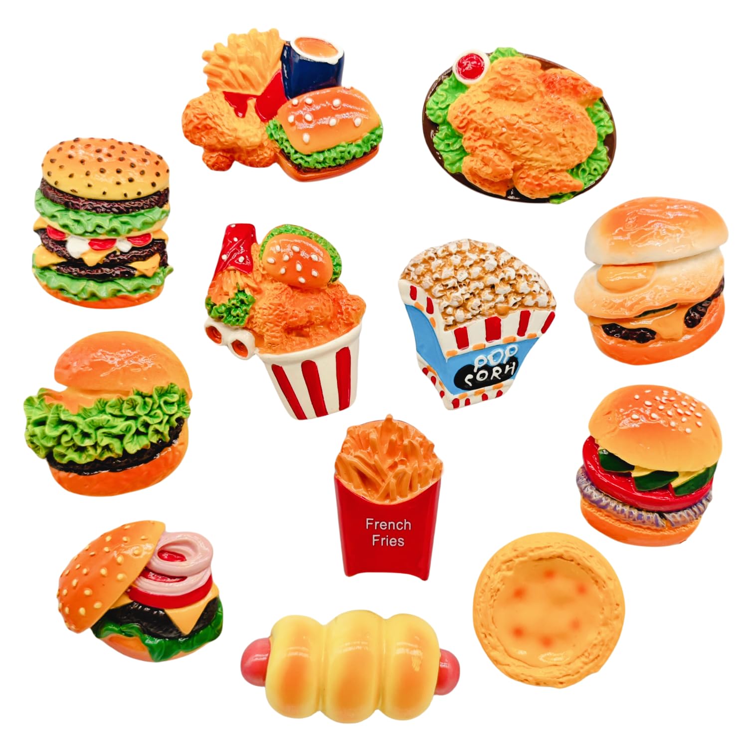 3D Resin Refrigerator Magnets Set of 12 for Decorative Kitchen Magnets Magnetic Sticker for Home and Office Use (Hamburg Collection)