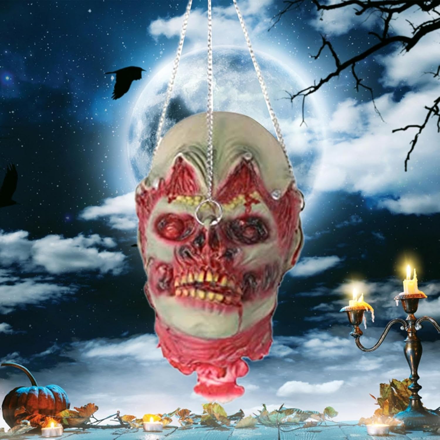 CPYGMXI Head Prop - Scary Halloween Decorations - Body Part Waterproof Ornament for Escape Room Horror Maze Theater Production