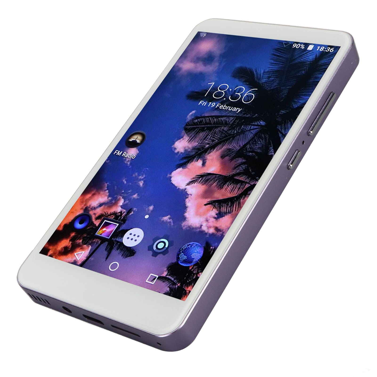 Reproductor MP4 Portátil, Reproductor MP3 de 5,0 Pulgadas, Sonido HiFi, Pantalla Táctil Completa con Auriculares Blancos para Vídeo de Acampada (Purple)