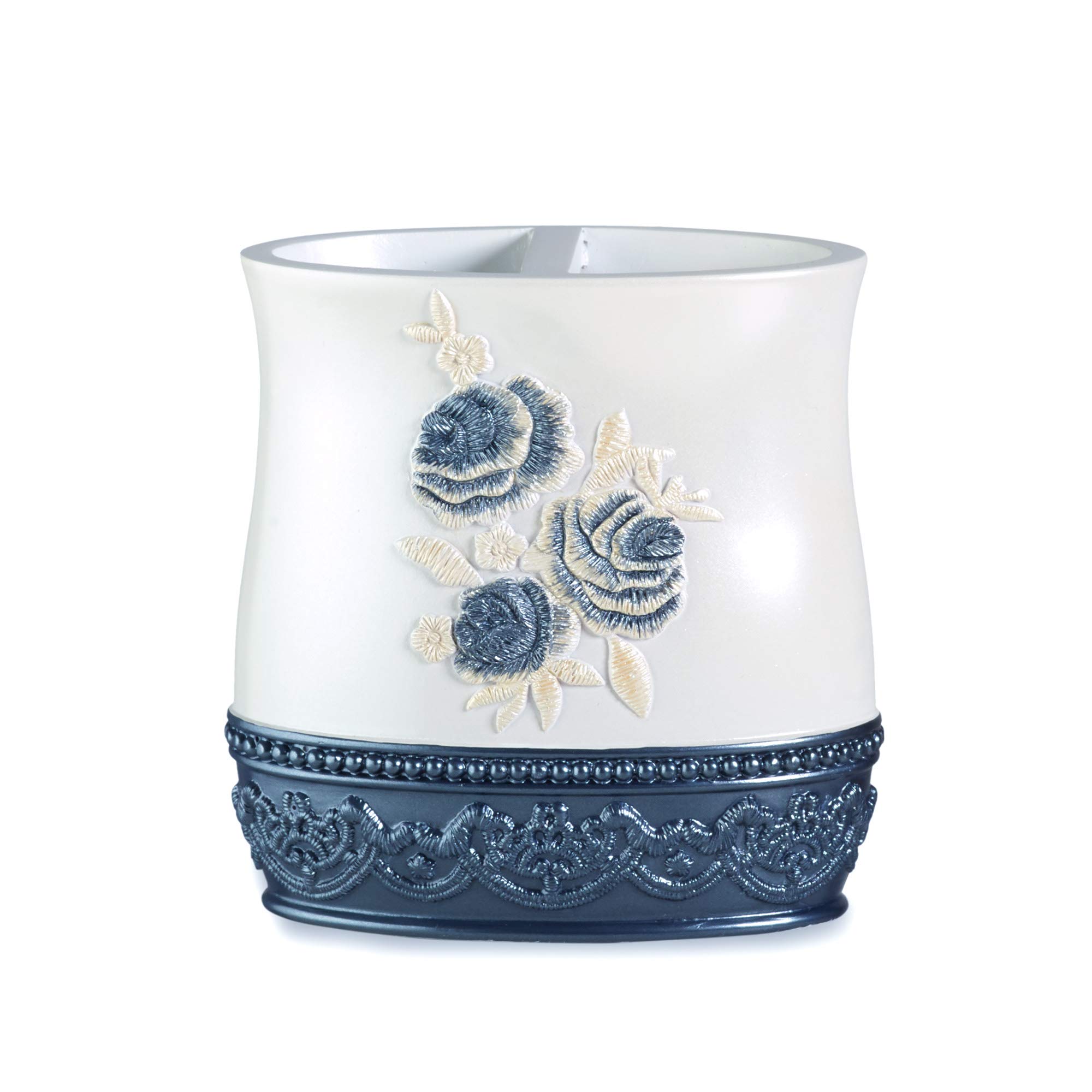 Popular Bath Blossom Rose, Resina, Azul, Soporte para Cepillo de Dientes