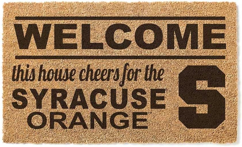 KH Sports Fan Syracuse Orange Welcome Coir Doormat, 18x30 Inches, Orange Outdoor Rug; Display Your Team Spirit with This Unique Syracuse Orange Doormat