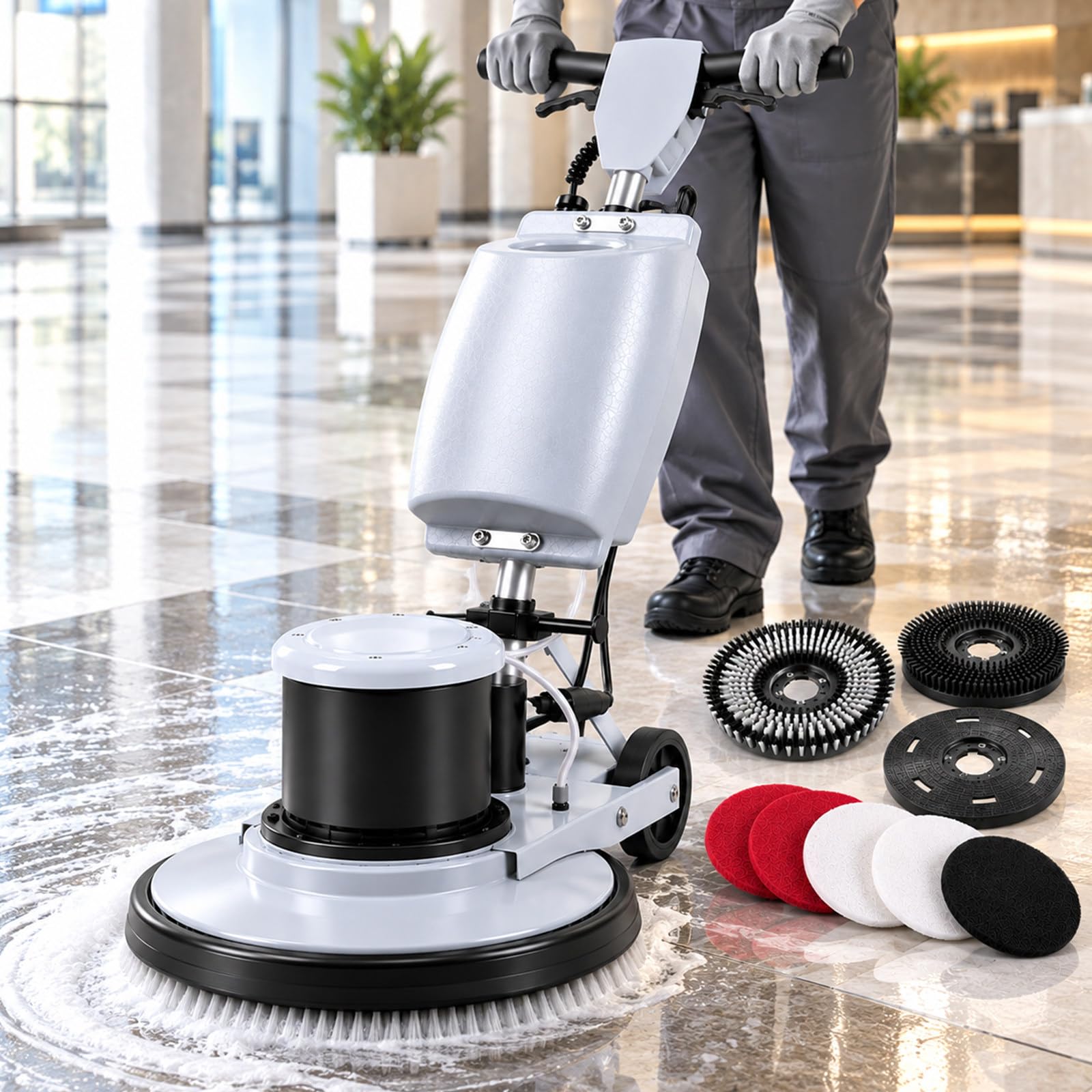 Monobrosse de Sol, Base Lestée 43 cm, pour Carrelage et Moquette