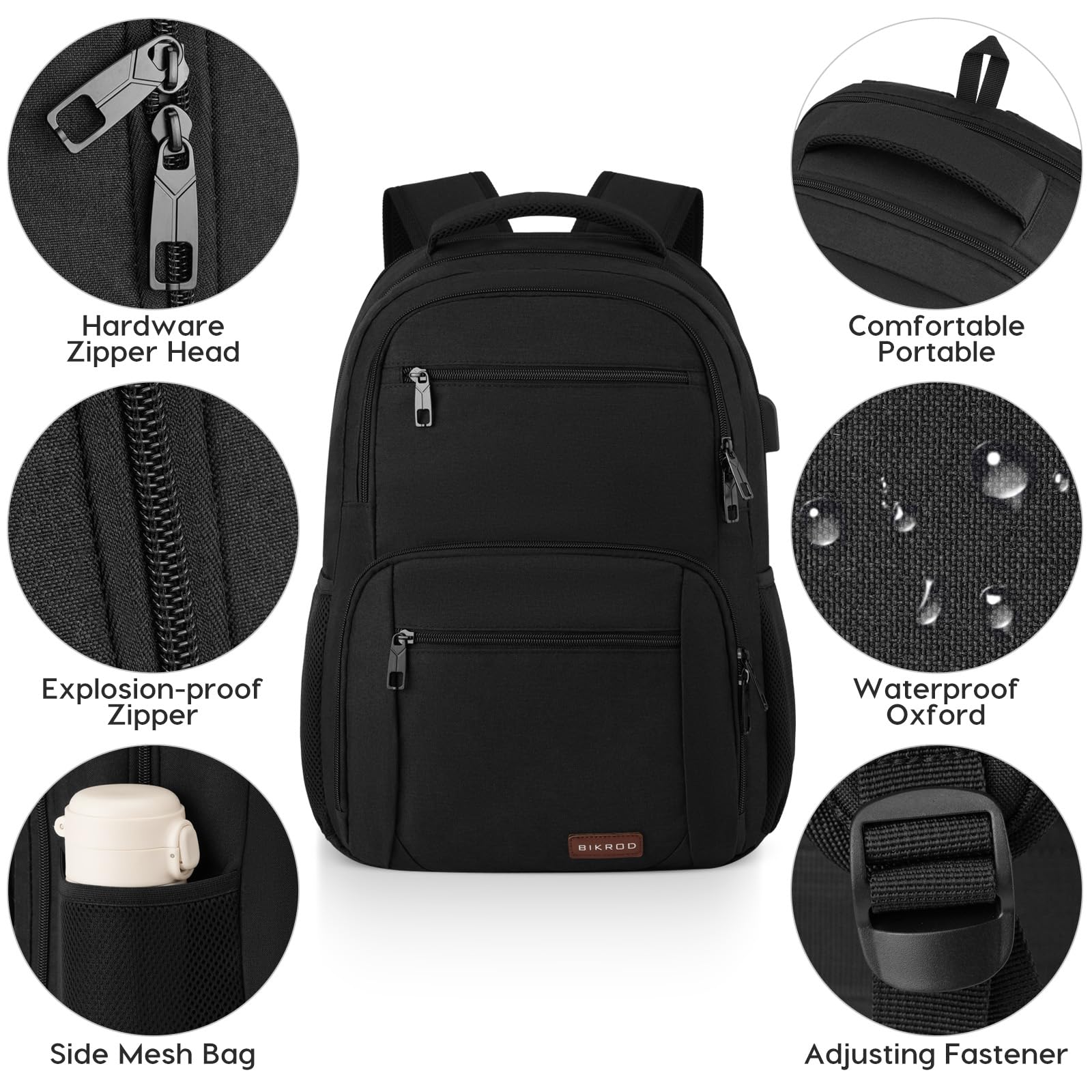 Rucksack Herren Damen, Schulrucksack Jungen Teenager, TSA Wasserdicht Arbeit 17.3 Zoll Laptop Rucksack mit USB Ladeanschluss, Reisen Wandern Backpack mit Anti Diebstahl Tasche, Grau Daypack, 25-40 L