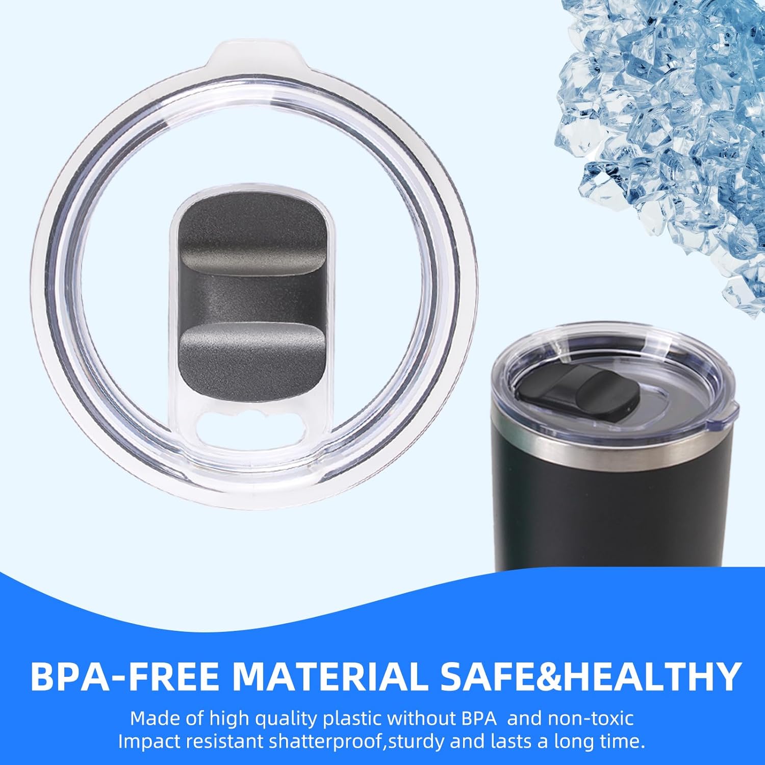 32 oz Replacement Lid for Yeti, 2PCS, Splash Resistant, BPA Free - Image 2