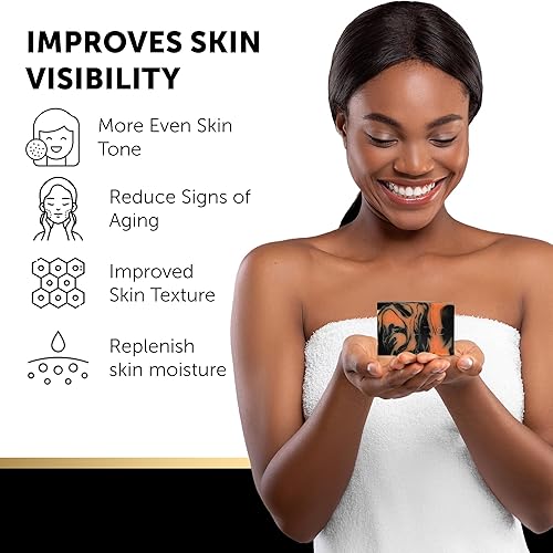 Miniatura 4 de VALITIC Barra de jabón negra de cúrcuma con ácido kójico y carbón, removedor de manchas oscuras para lavado corporal o facial, paquete de 2 unidades