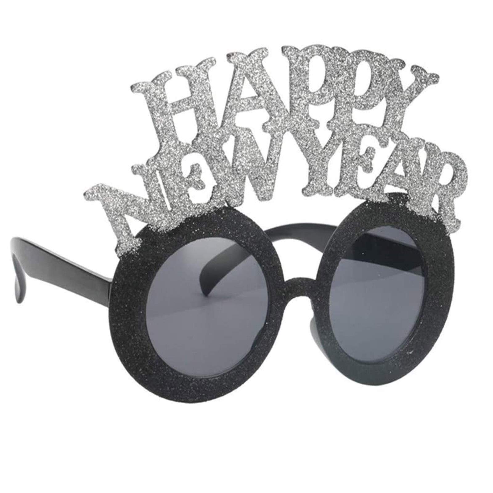 Soochat Happy New Year Eyeglasses New Year Sunglasses Photo Booth Props Eyeglasses for 2025 New Year's Eve Party Decors