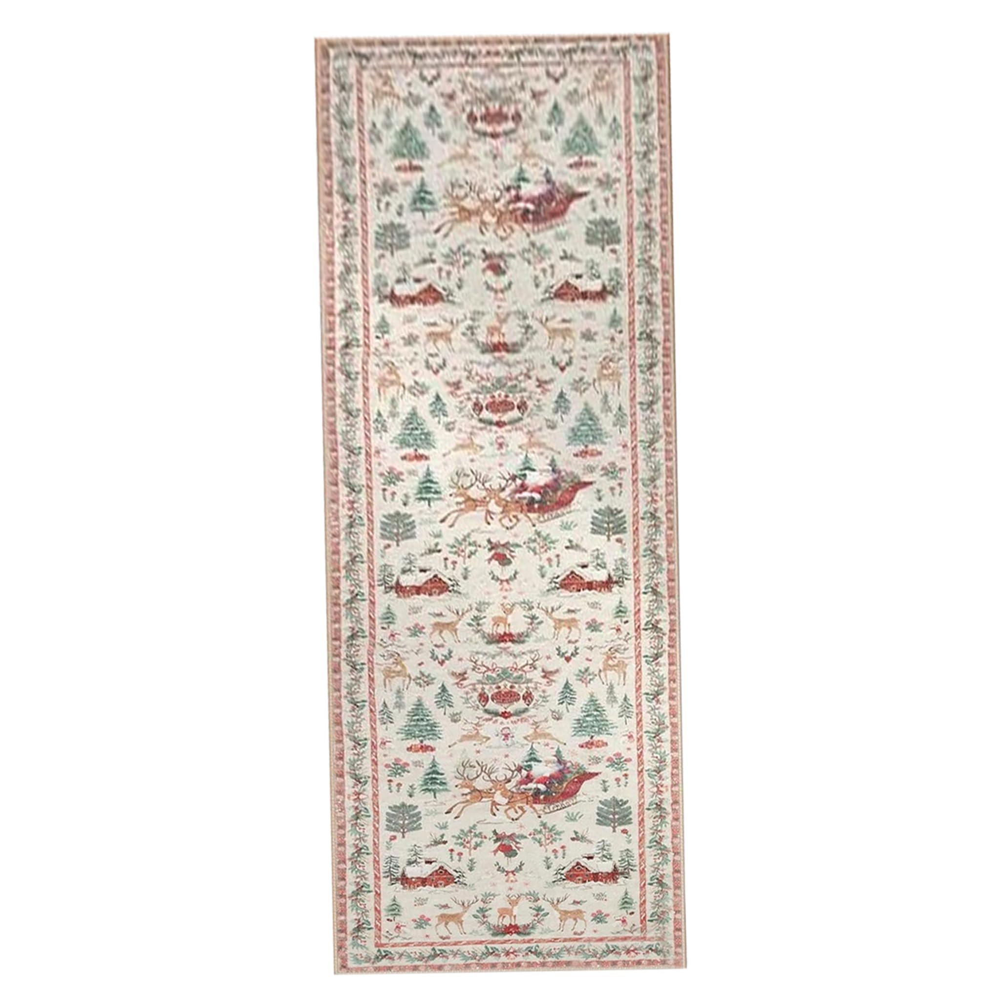 Tapis de Noël lavable en machine avec motifs festifs exquis