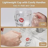 Vista 4 de Juego de tazas de café de vidrio de doble pared, tazas de vidrio con aislamiento transparente para bebidas calientes, adecuadas para té, café